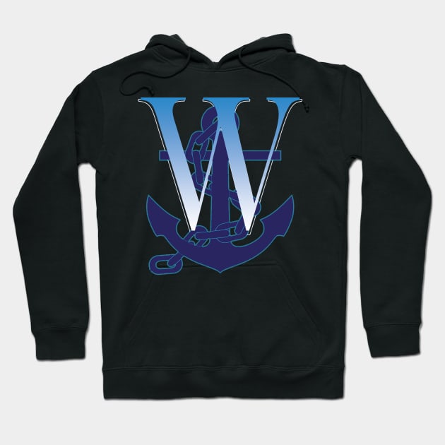 W anchor Hoodie by TeeText